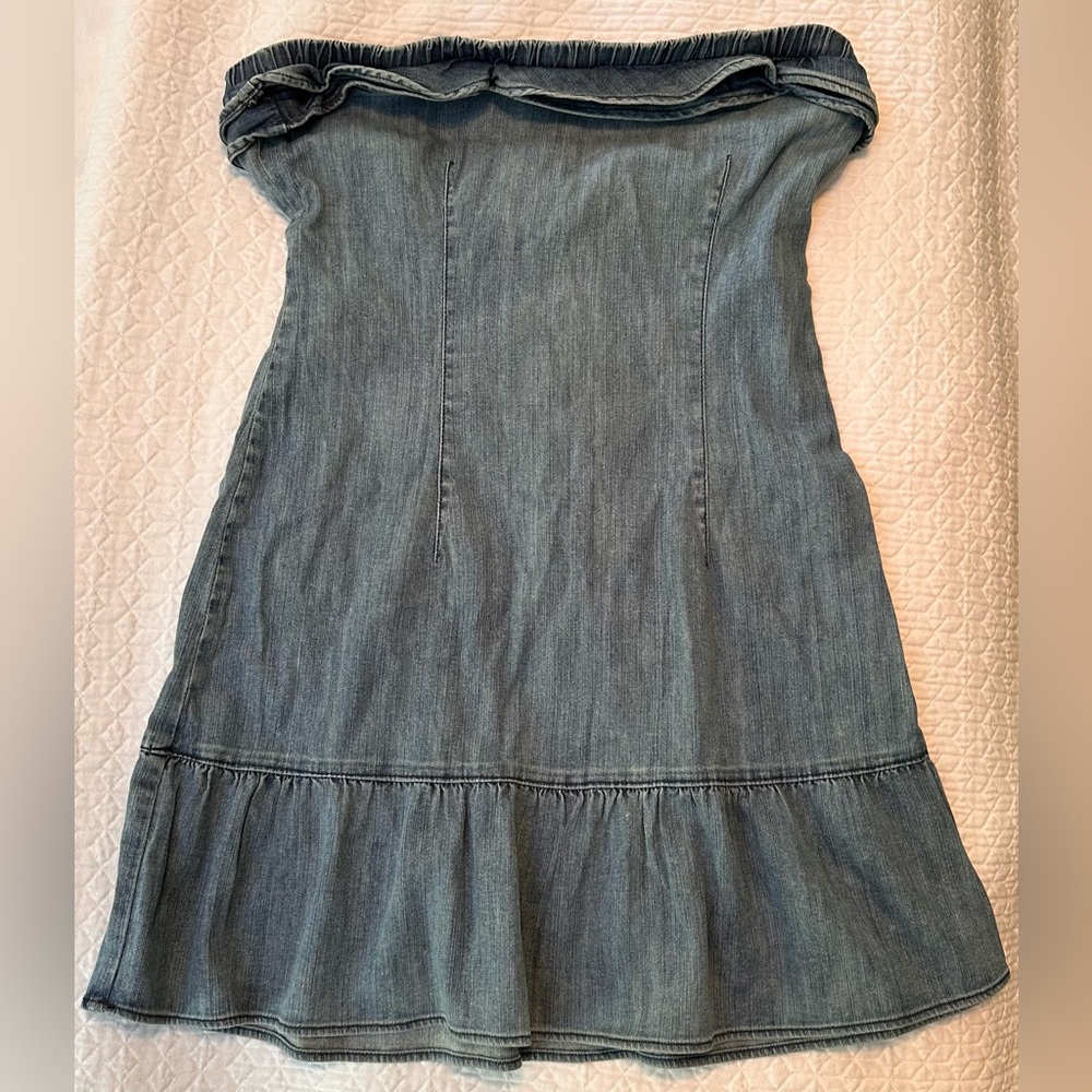 Ladies Juicy Couture Jeans Vintage Denim Strapless Mini Dress